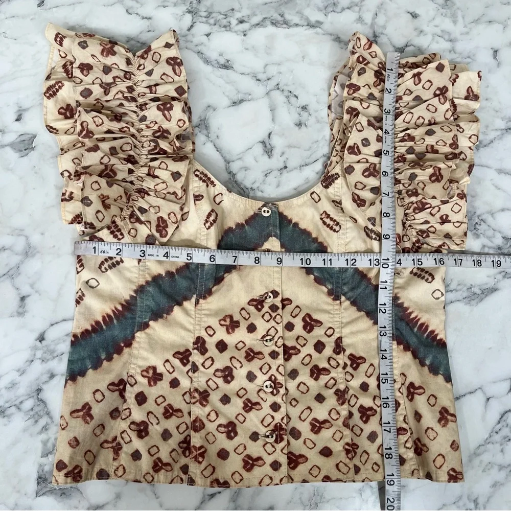 Ulla Johnson Milla Ruffled Button Up Corset Top Boho Western Coachella Size 4 - Picture 11 of 15